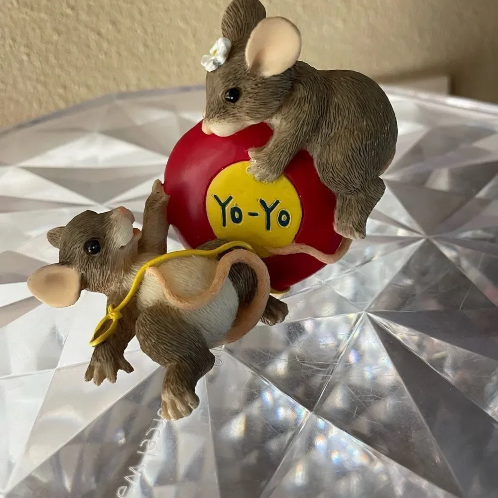 Fitz and Floyd Charming Tails The Ups and Downs are Fun Yo Yo Mice Figure